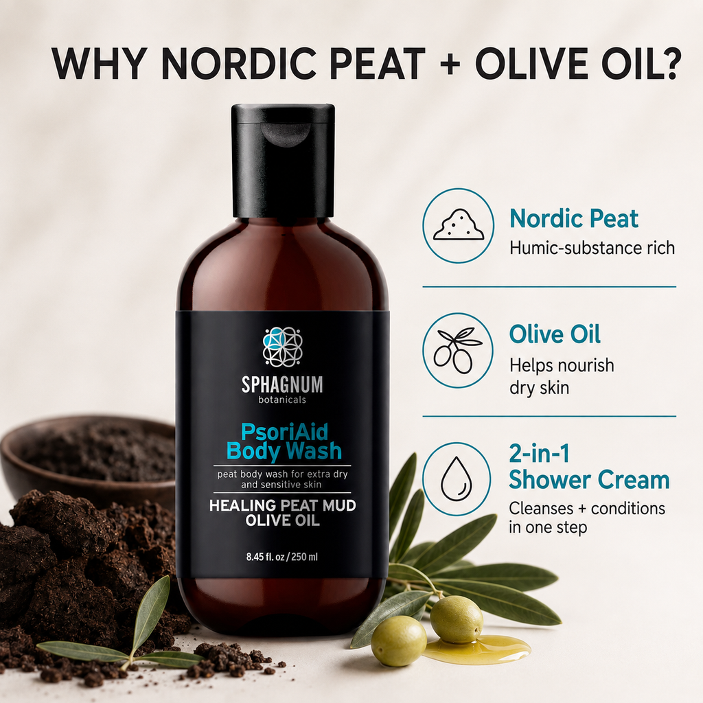 PsoriAid Body Wash - Why Nordic peat and olive oil