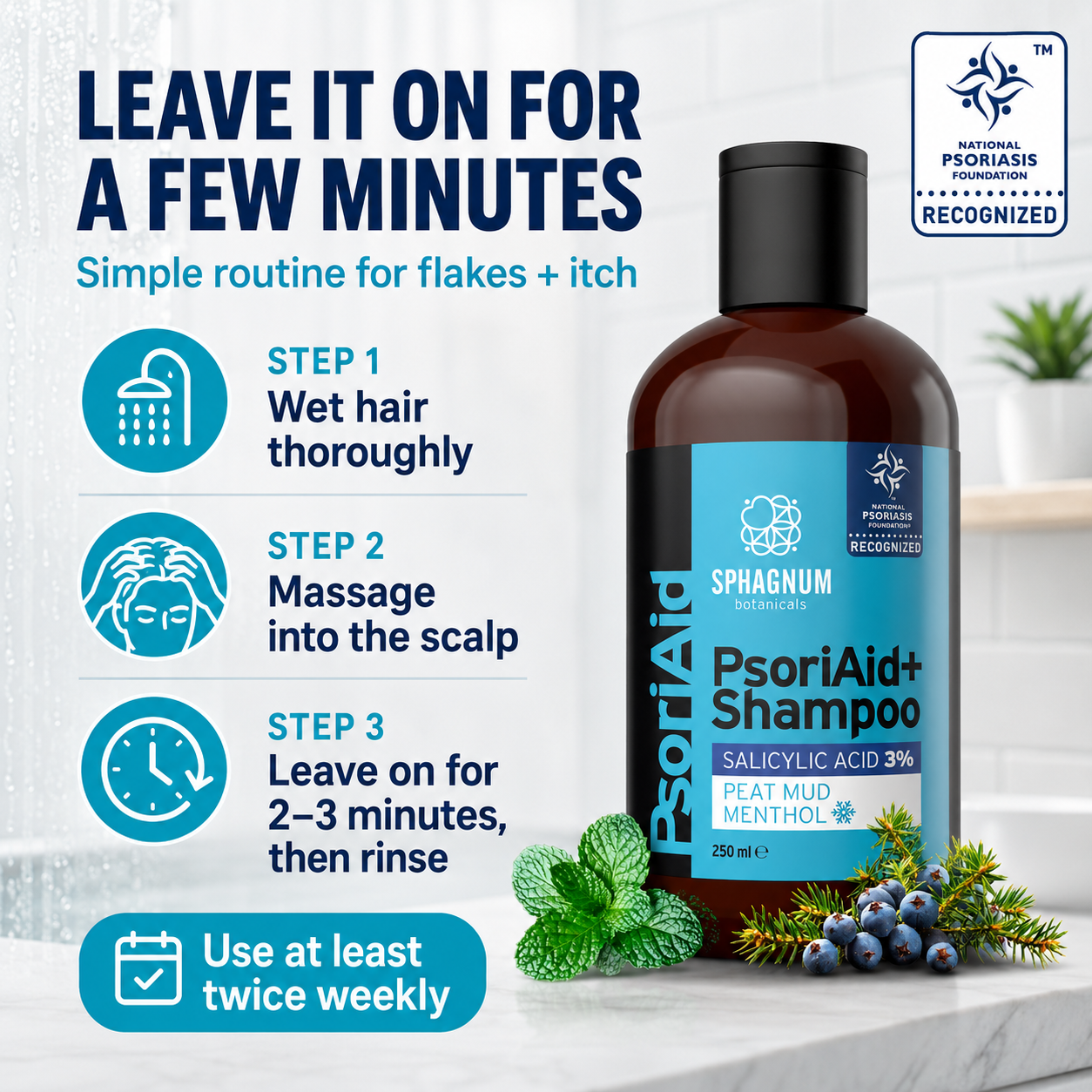 PsoriAid+ Shampoo - Leave it on for a few minutes