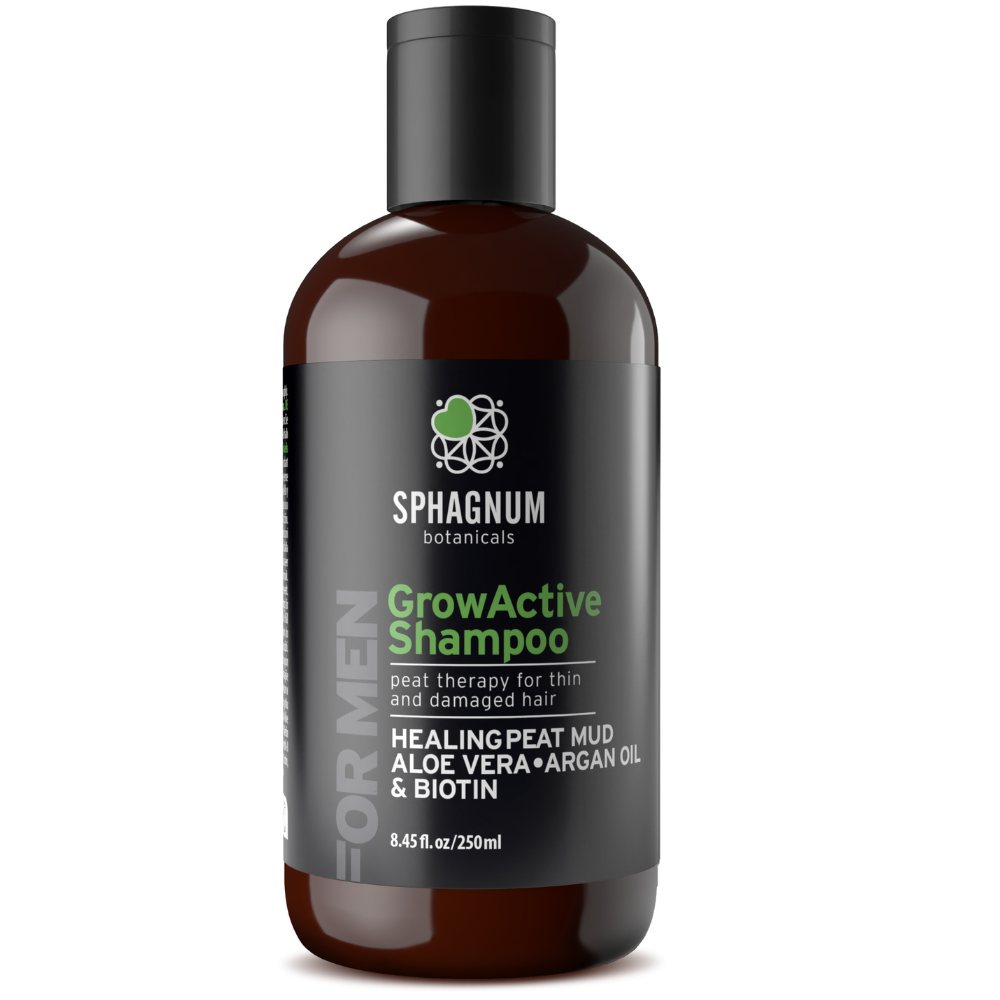 GrowActive Natural Hair Growth Shampoo with Peat Mud for Men